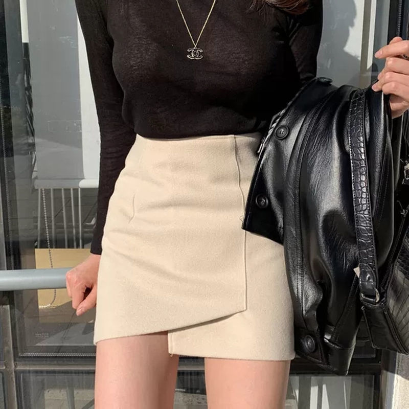 High Waist All-match Slim Bag Hip Skirt Autumn and Winter A-line Skirt
