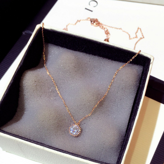 Zircon Temperament All-Match Clavicle Necklace Short Necklace