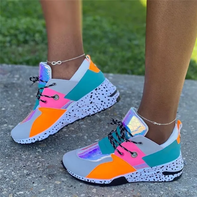 Large Size Sports Casual Shoes Snakeskin Leopard Print Round Toe Sneakers Leopard - Shop at LoveMi