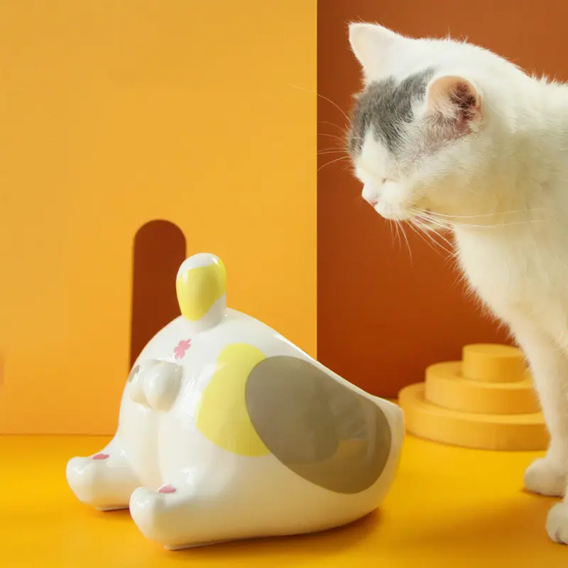 Ceramic Pet Bowl Cat Bowls Dog Feeding Holder High