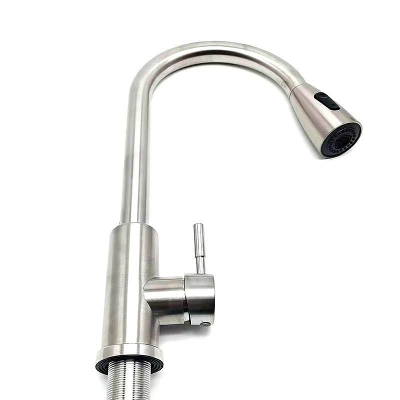 Title 2, Stainless Steel Kitchen Hot And Vold Pull Rotat...