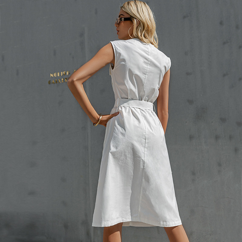 Sleeveless A-Line Midi Dress, picture 4 of 5
