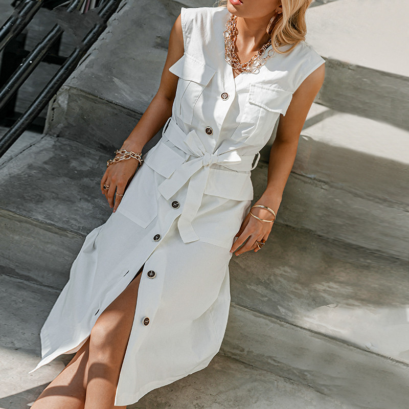 Sleeveless A-Line Midi Dress, picture 3 of 5