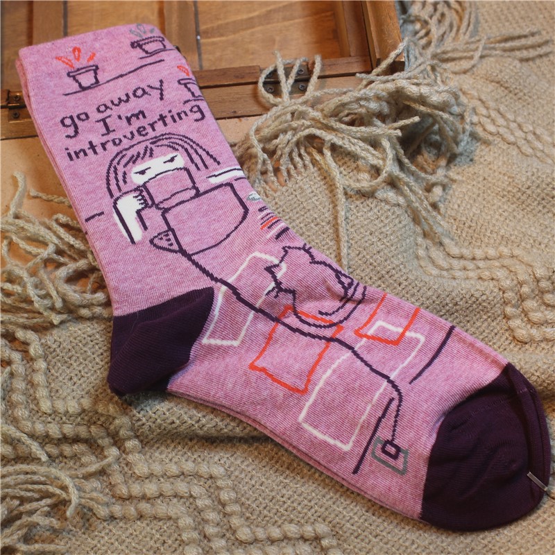 Title 3, Female Cartoon Tube Socks Cotton Calf Socks