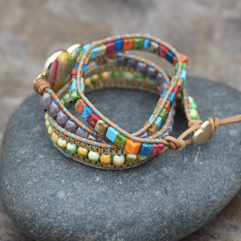 Rainbow Combination Multi-layer Woven Ladies Bracelet