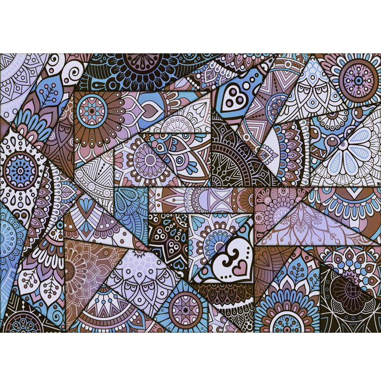 Retro Nordic Ethnic Style Mosaic Geometric Pattern Living Room