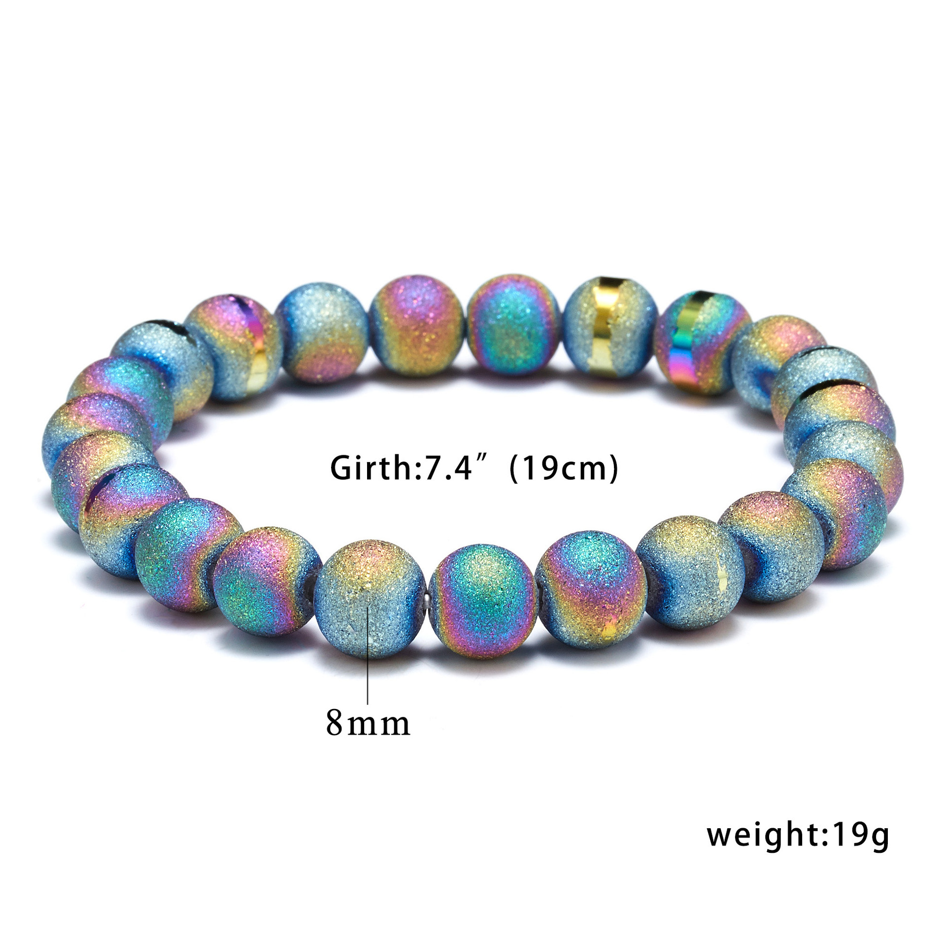 Multicolored Agate Frosted Electroplated Semi-precious Stone Beads Loose Beads