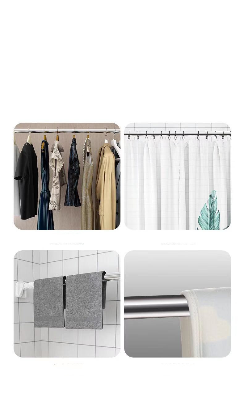Punch-Free Stainless Steel Clothes Rail