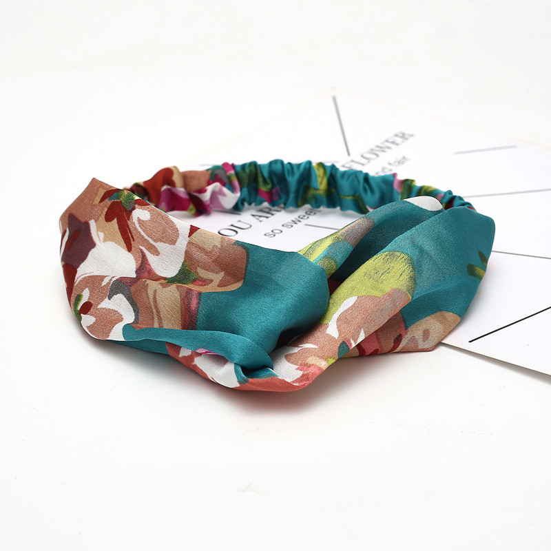 Title 1, Cross Elastic Headband Chiffon Silk Headband