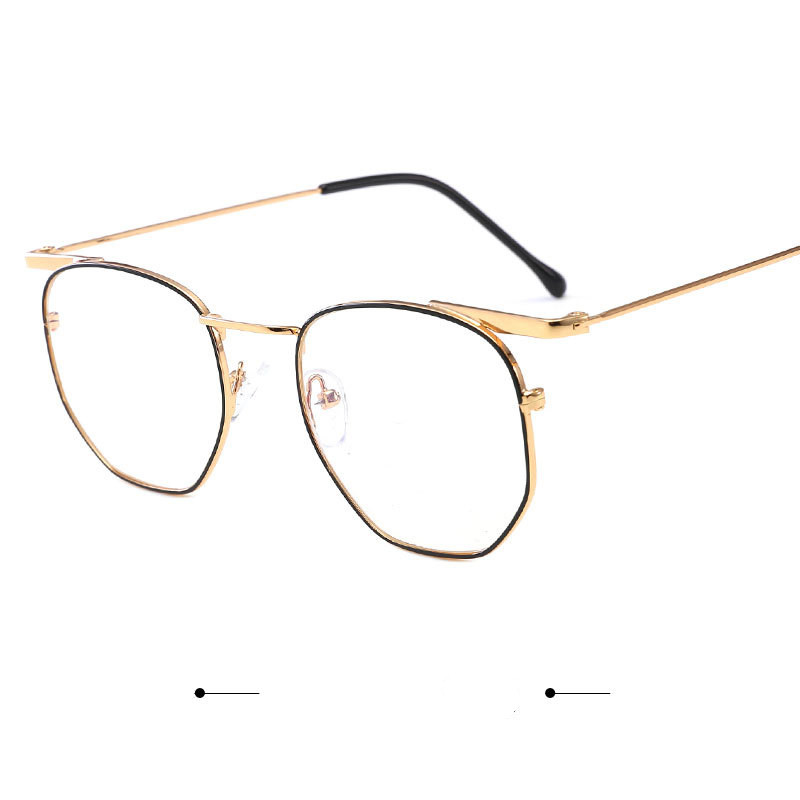 Title 2, Vintage Harajuku Style Gold Rim Glasses Frame