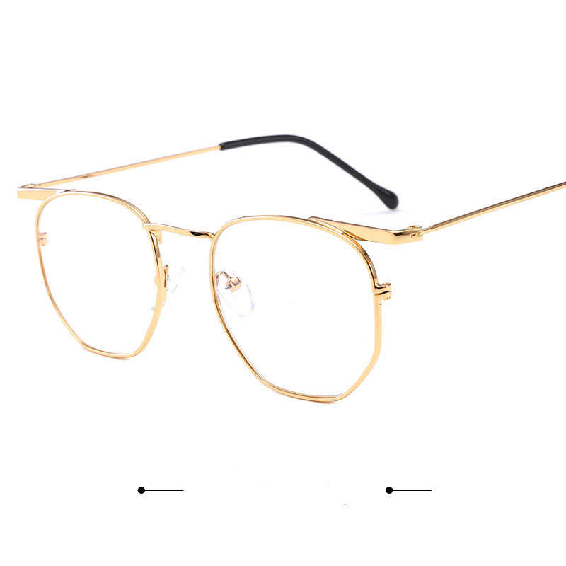 Title 5, Vintage Harajuku Style Gold Rim Glasses Frame