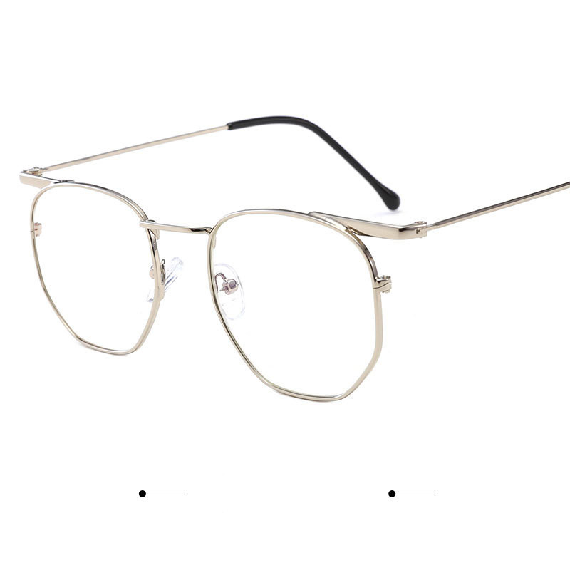 Title 4, Vintage Harajuku Style Gold Rim Glasses Frame