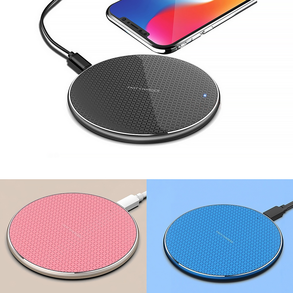 10w Round Metal Grid Wireless Charging Fast Charging