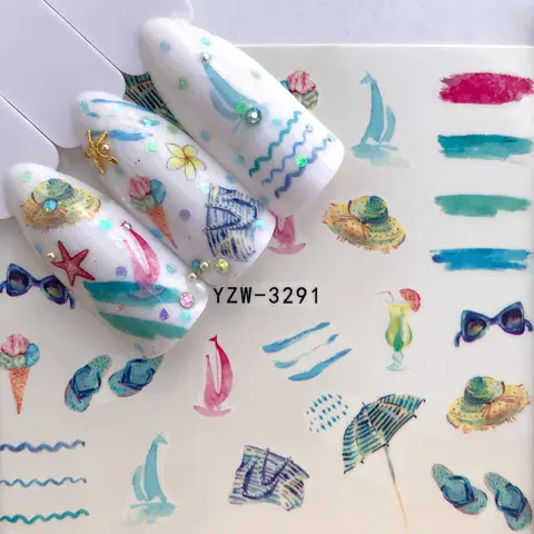 Lavender Cosmic Giraffe Balloon Christmas Nail Sticker Animal Child