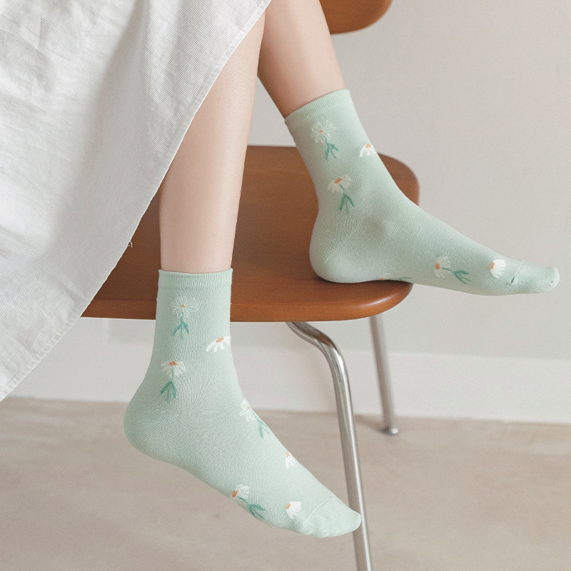 Breathable Jacquard Thin Cotton Tube Socks