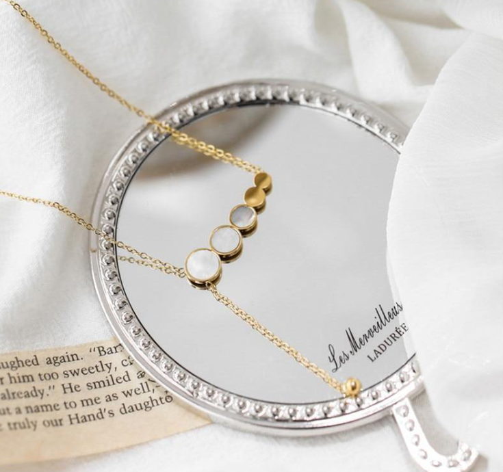 Disc Shell Titanium Steel Necklace Female Tassel Clavicle Chain