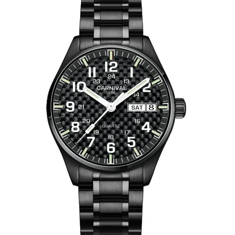 Luminous Mechanical Large Digital Double Calendar Quartz Watch