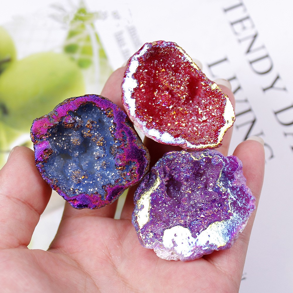 Natural Crystal Plating Color Irregular Agate Geode
