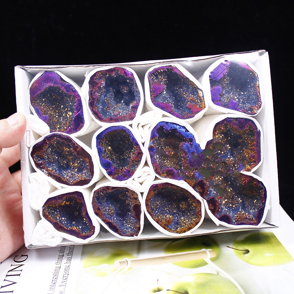Natural Crystal Plating Color Irregular Agate Geode