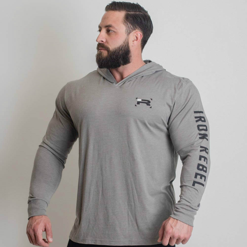 Long Sleeve Muscle Bodybuilding Large Size Thin Jacket Hoodie  