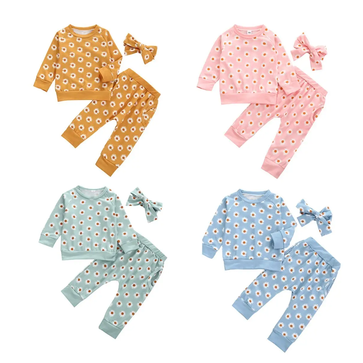 Full Print Chrysanthemum Suit Baby And Child Suit