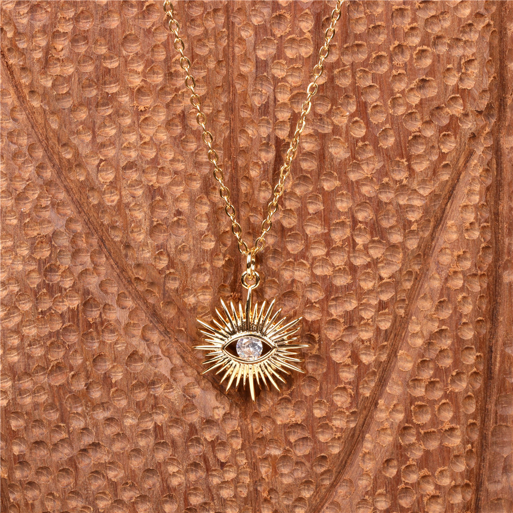 Devil's Eye Micro-inlaid Zircon Pendant Necklace Short Clavicle Necklace