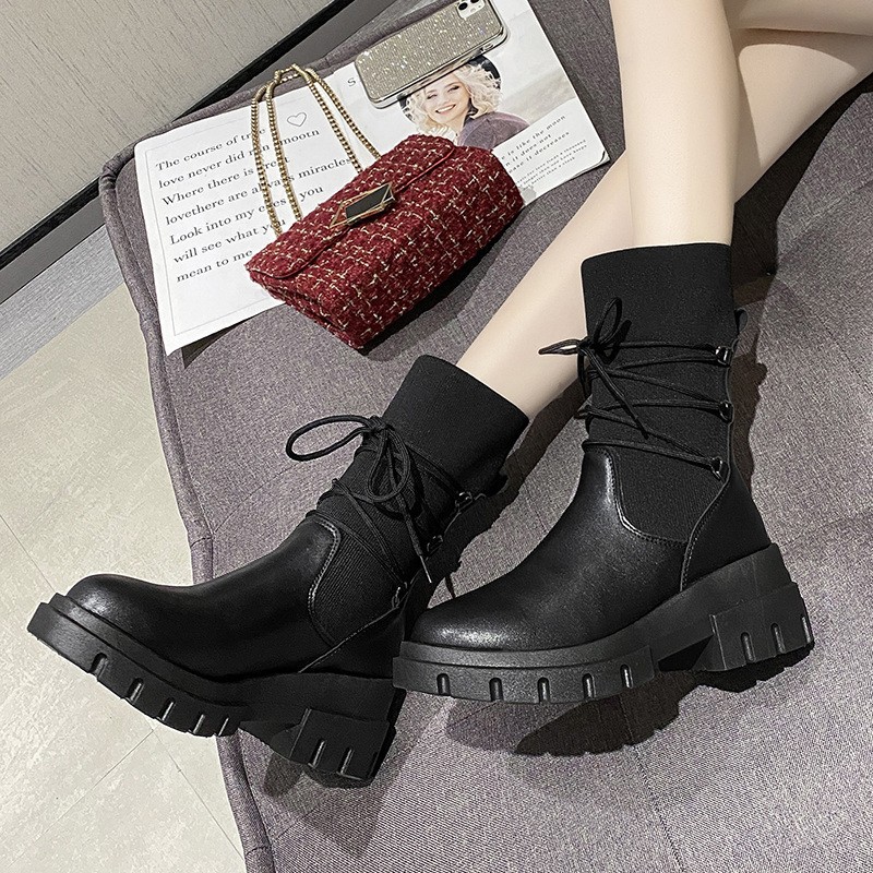 Fashion Heighten Short Boots Strappy Skinny Boots