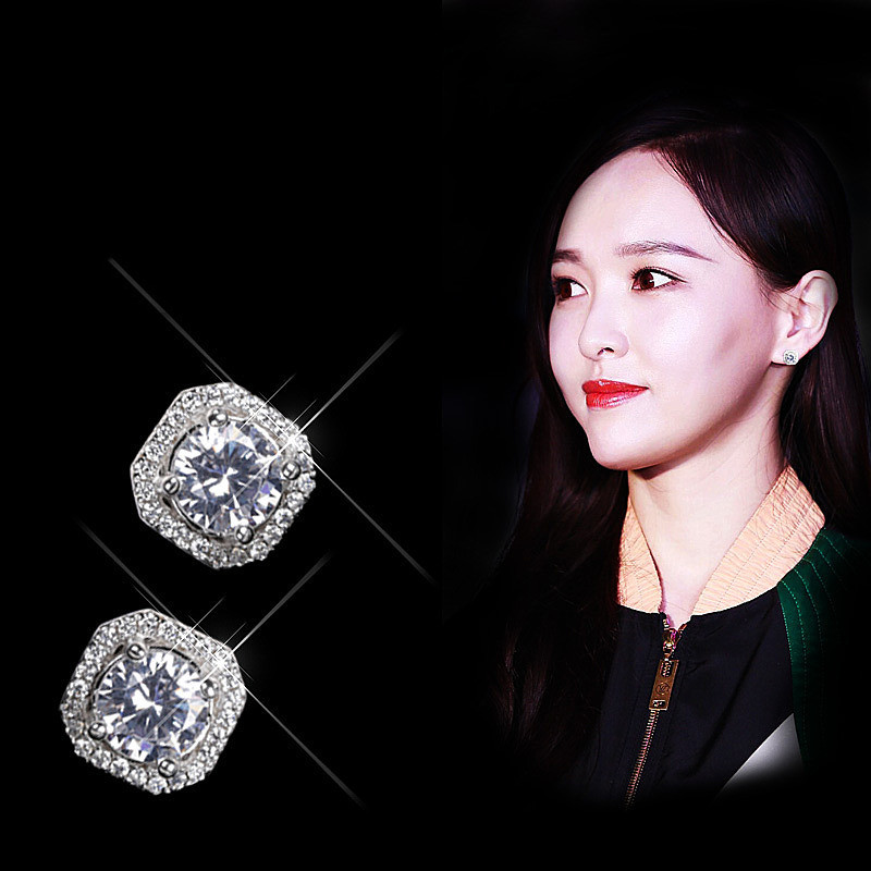 Fashionable Simple Temperament Bright Square Earrings