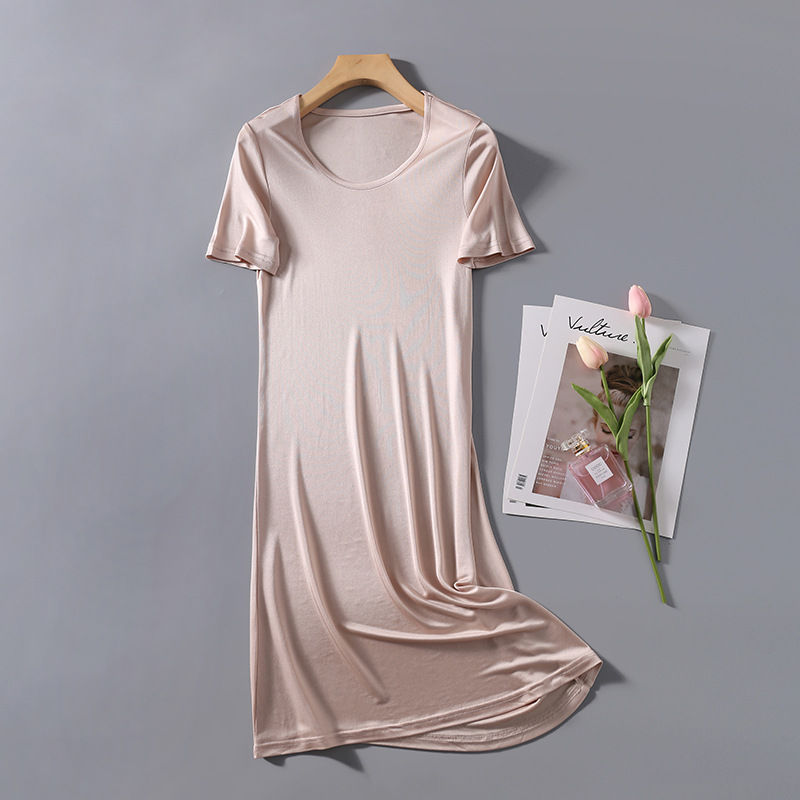 Silk Knit Short-Sleeve Nightdress, picture 3 of 4