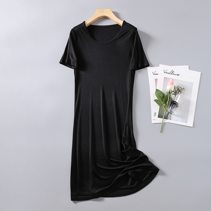 Silk Knit Short-Sleeve Nightdress, picture 4 of 4