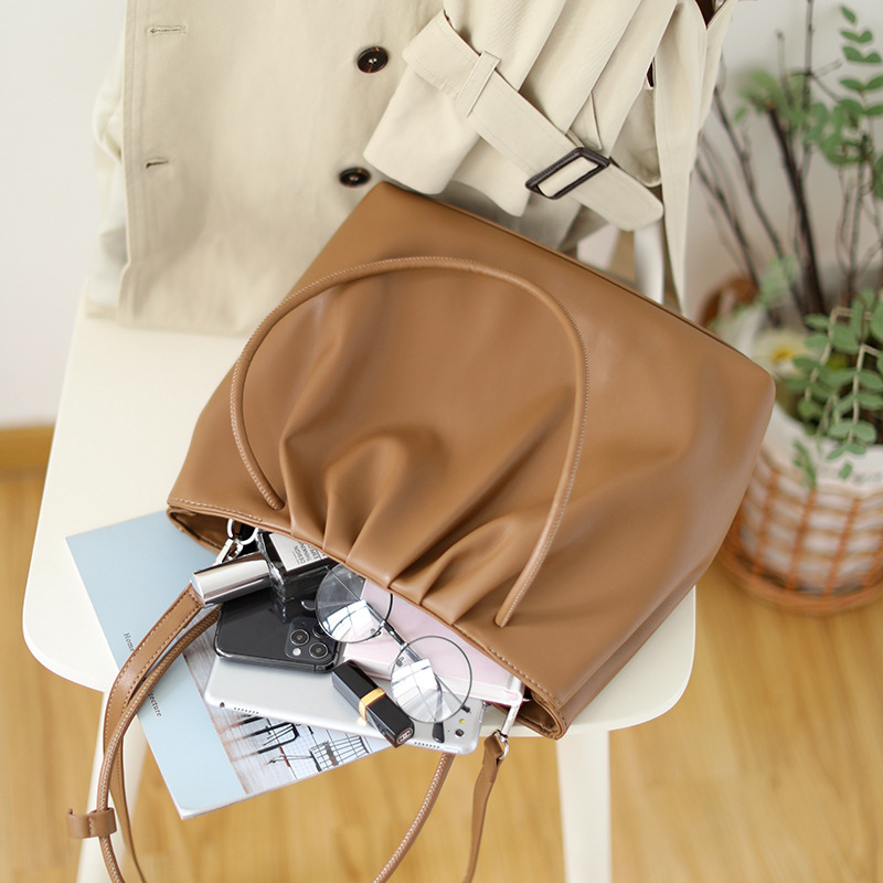 Pleated Cloud Bag Retro Large Capacity One Shoulder Tote Bag