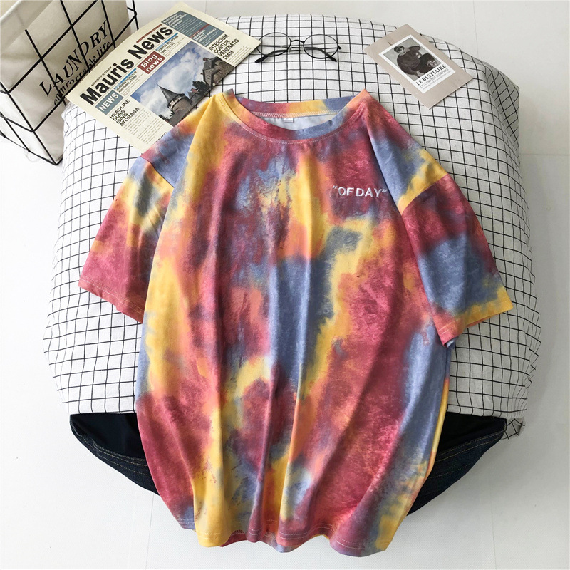 Fashion Loose Tie-Dye Short-Sleeved T-Shirt Women