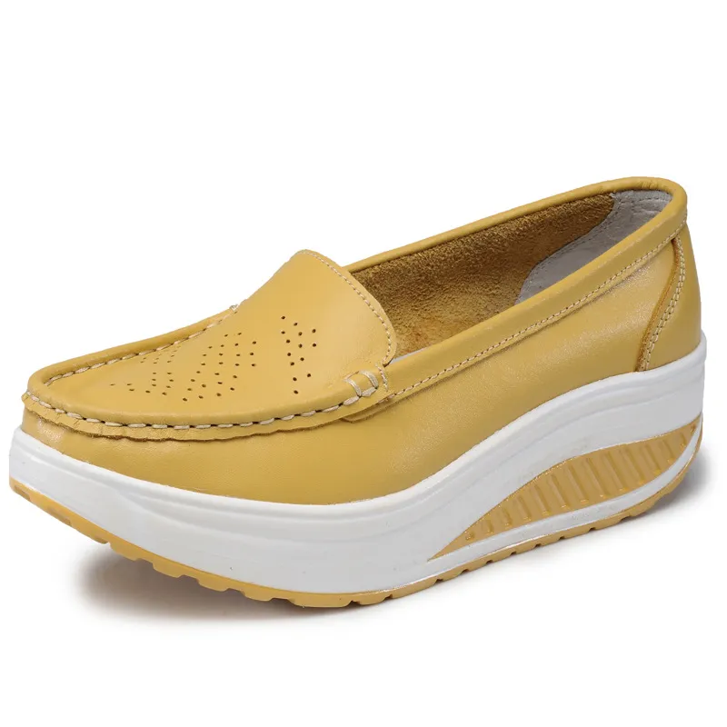 Platform Wedge Platform Shoes Sneakers Nurse Women's Shoes - Yellow