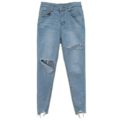 Women's Jeans With Waist Waist And Slim Feet Blue - Shop at LoveMi
