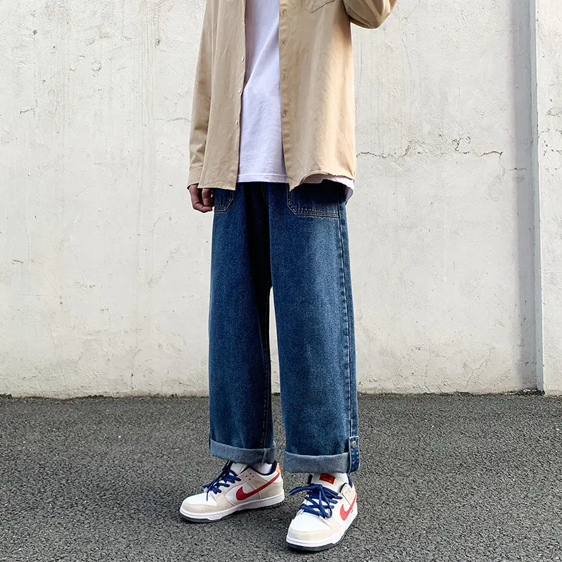 Men's Fashion Casual Straight Cropped Jeans