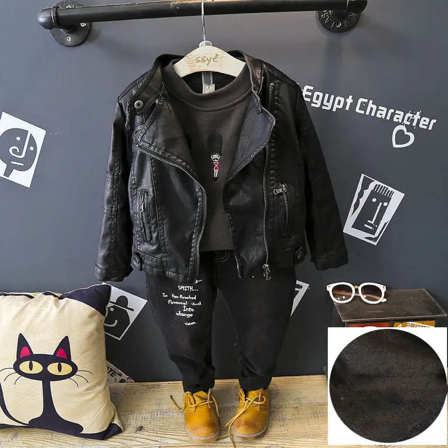 Boys and Girls Warm and Trendy Leather Jackets