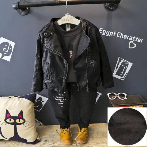 Boys and Girls Warm and Trendy Leather Jackets