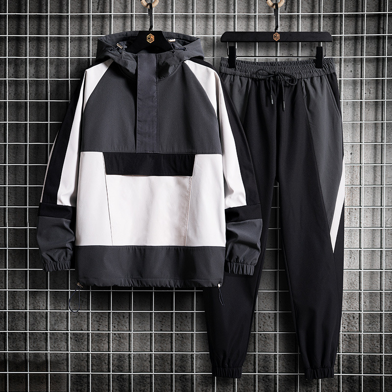 Letter Hooded Sweater Elastic Pants Sports Casual Suit