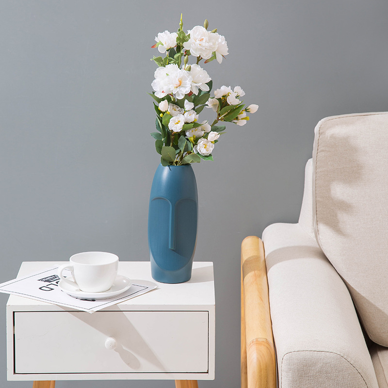 Plastic Imitation Glazed Vase | Modern Home Decor Flower Arrangement Display - Picture 5 of 6