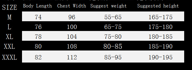 SIZE CHART