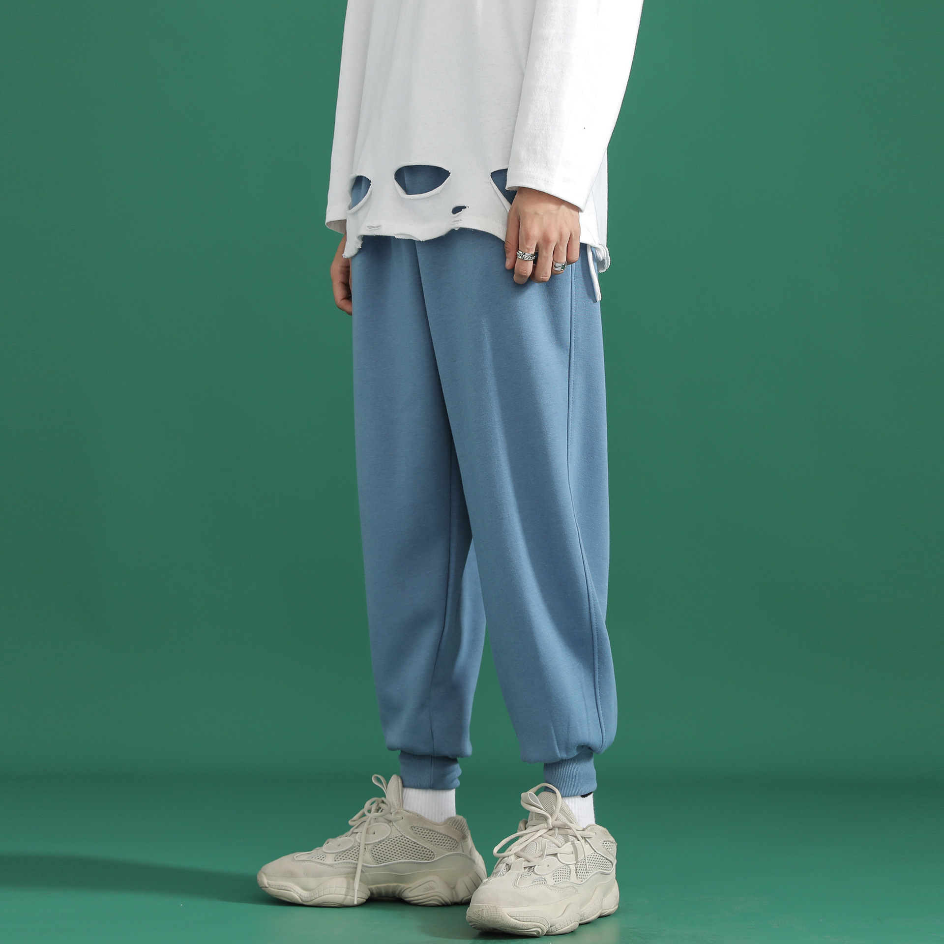 Title 6, Pure Color Trousers Ankle-Length Pants Autumn a...