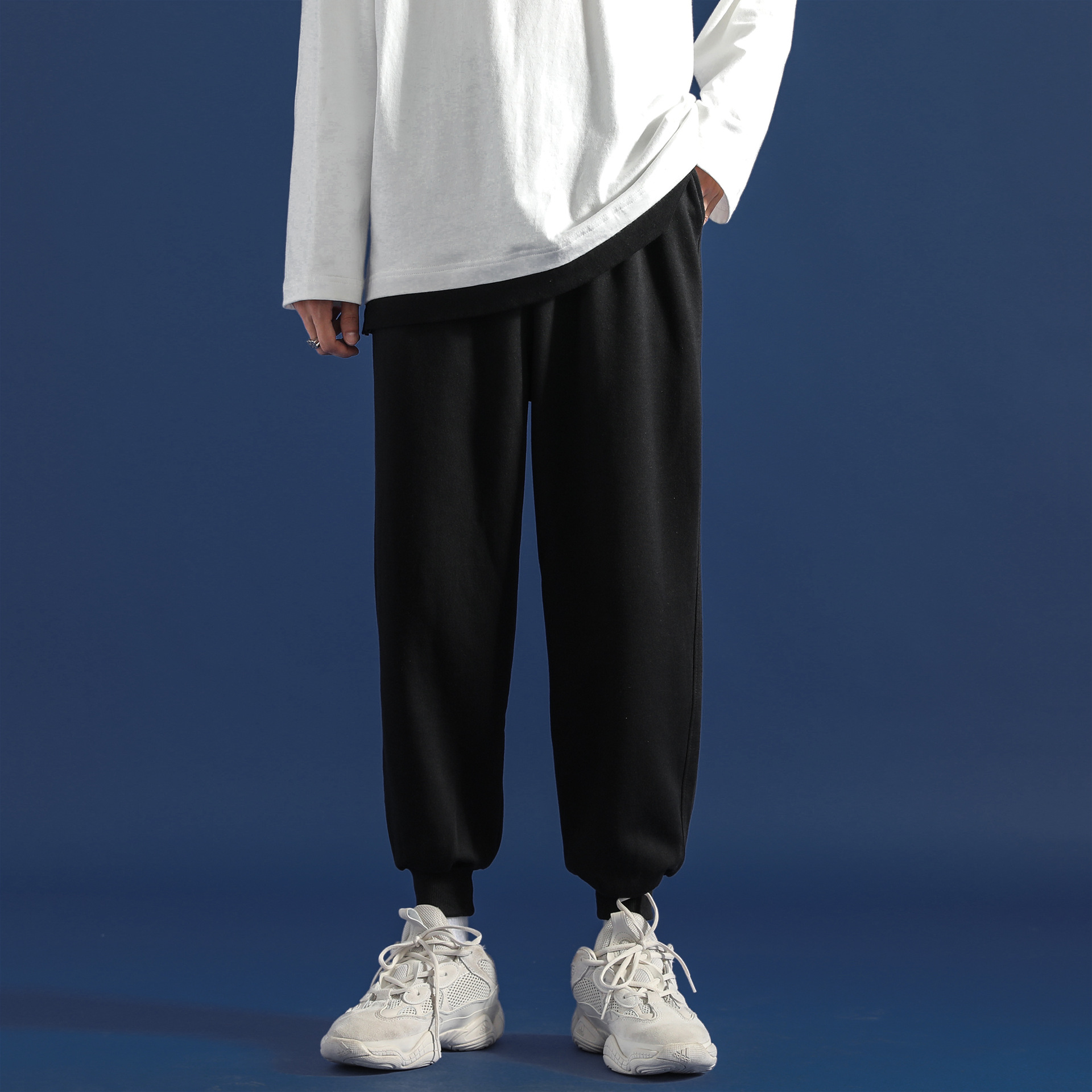 Pure Color Trousers Ankle-Length Pants Autumn And Winter