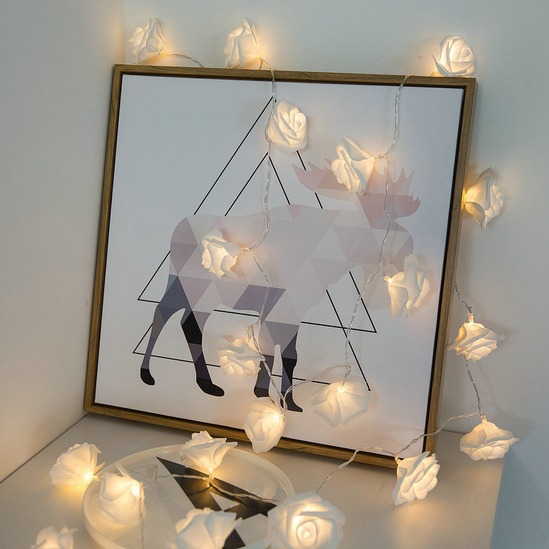 Girl Heart Led Pink White Rose Ktv Proposal Birthday Wedding Dormitory Decoration Arrangement String Lights