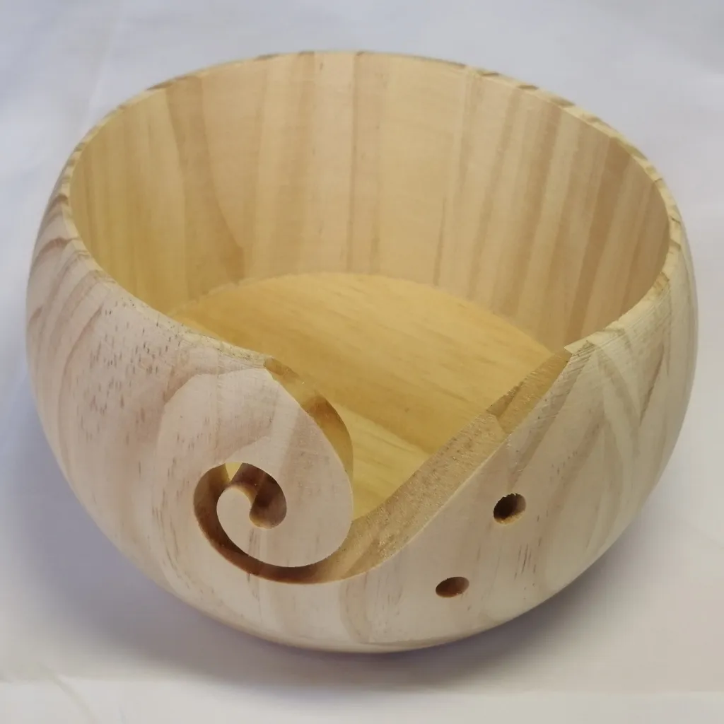 Handmade Wooden Yarn Bowl - No Paint On Logs