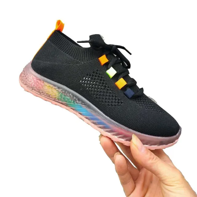 Casual Flat Sneakers Candy Color Cross Straps Black - Shop at LoveMi