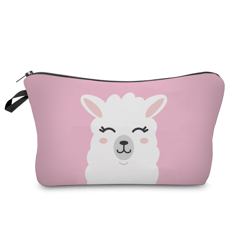 3D Digital Printing Alpaca Llama Cosmetic Bag Multi-Function Women's StorageBag