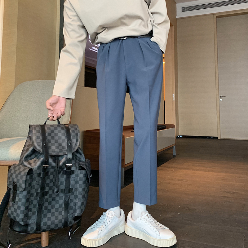 Men's Loose Feet Cropped Trousers Suit Trousers