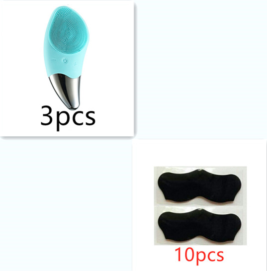 Charging silicone cleansing instrument Green3Pcs With10 Pieces Nasal Patch - Shop at LoveMi