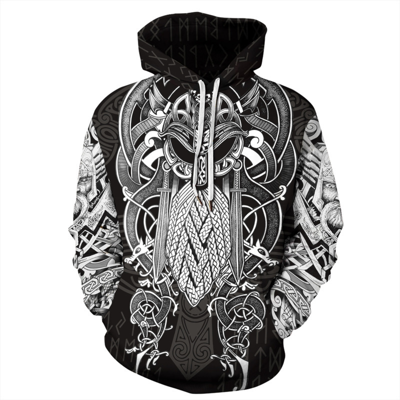 Digital Printing Men's Sports And Leisure Pullover Long-Sleeved Hooded Sweater With Hoodie