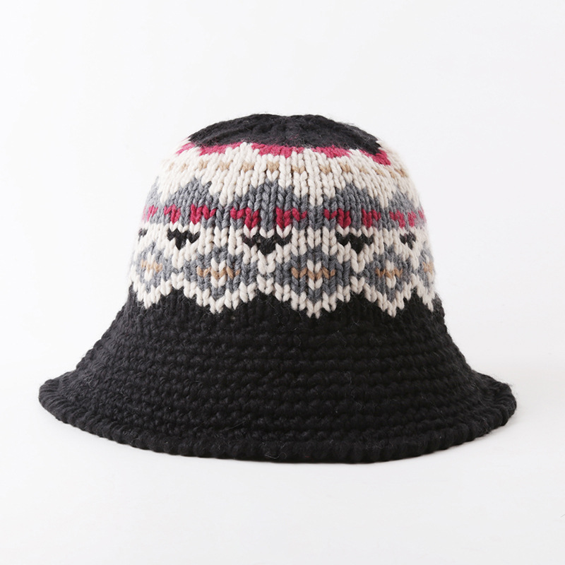 Female Knitting Bucket Hats Harajuku Bucket Hat Fishing Outdoor Panama Hip Hop Cap